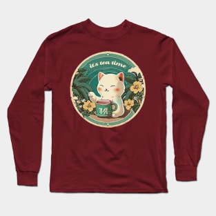 Lucky Cat Tropical Tea Time Long Sleeve T-Shirt